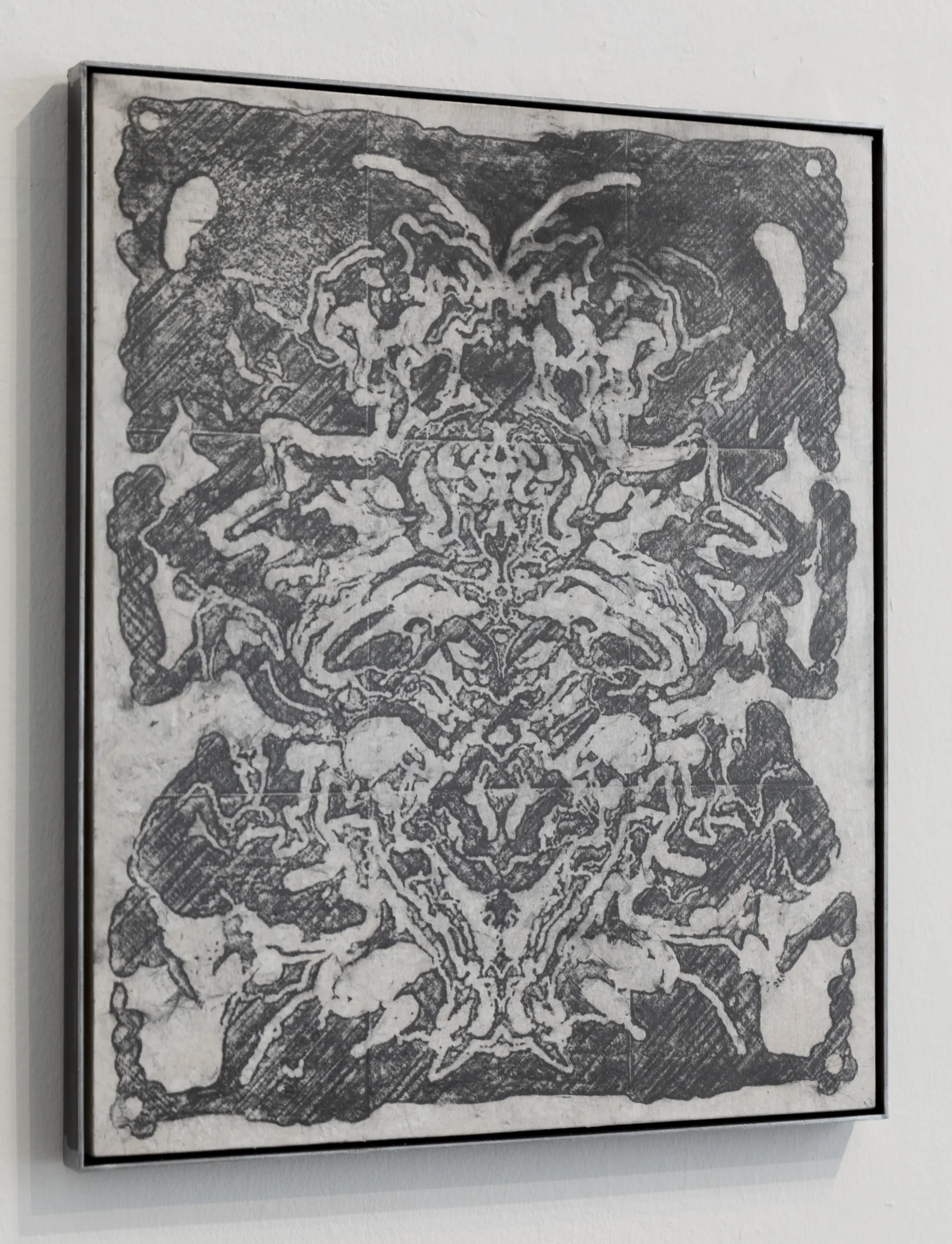 Fake leather, 2023 | Graphite on wood | 40 x 50 x 3cm